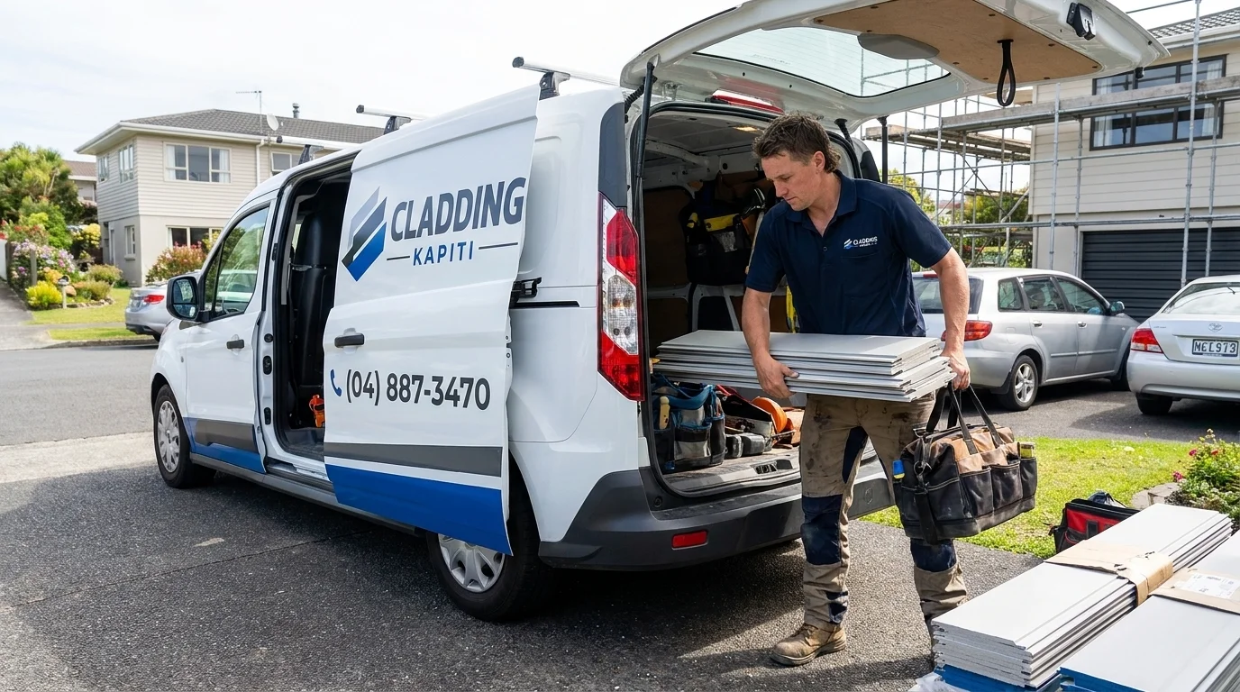 Cladding Kapiti - Technician Unloading